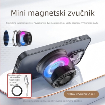 AI prijevodni magnetski Bluetooth mini zvučnik – 3W, 100 Hz–20 kHz, SNR ≥70 dB, Bluetooth 5.3, ugrađena baterija 300–500 mAh