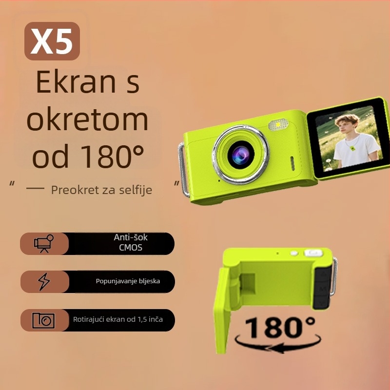 X-5 Campus mini kamera s rotirajućim LCD-om, 2MP CMOS senzor, 720/1080 HD, fiksni fokus, USB 2.0