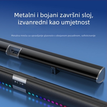 Bežični Bluetooth soundbar za montažu na zid, veliki subwoofer, stereo bass, 100 Hz–20 kHz, SNR ≥70 dB, IPX7 vodootporan