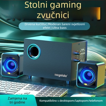 Aktivni subwoofer za stolne računala zvučnike 2.1 Bluetooth USB audio