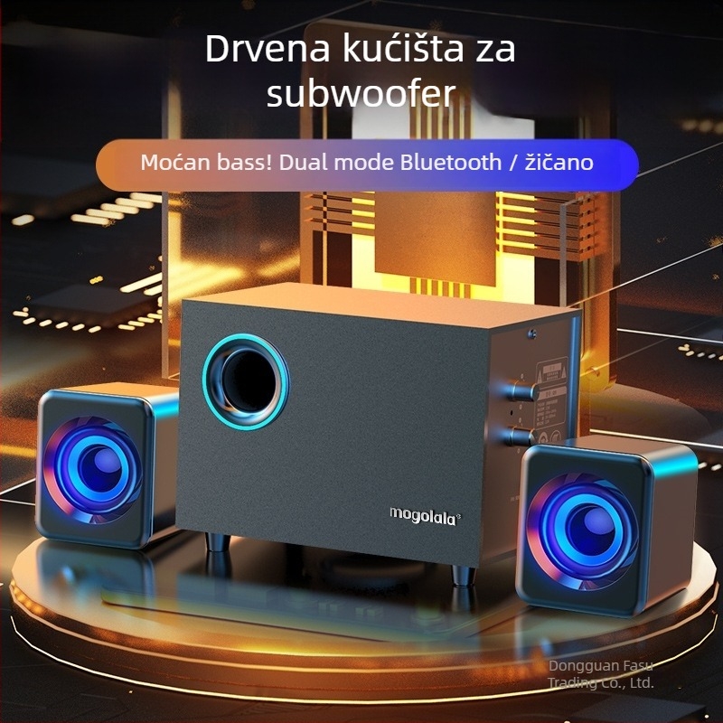 Aktivni subwoofer za stolne računala zvučnike 2.1 Bluetooth USB audio