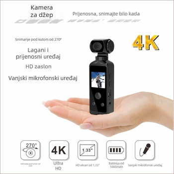 Prenosna 4K vodootporna kamera s elektroničkom stabilizacijom, 270° rotirajući objektiv, 1.3-inch LCD, 4x digitalni zum, CMOS senzor