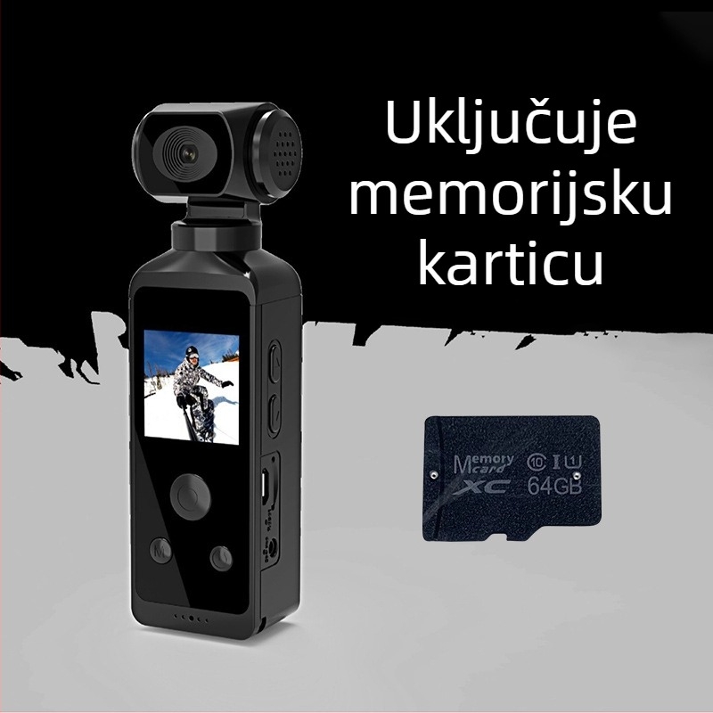 Prenosna 4K vodootporna kamera s elektroničkom stabilizacijom, 270° rotirajući objektiv, 1.3-inch LCD, 4x digitalni zum, CMOS senzor