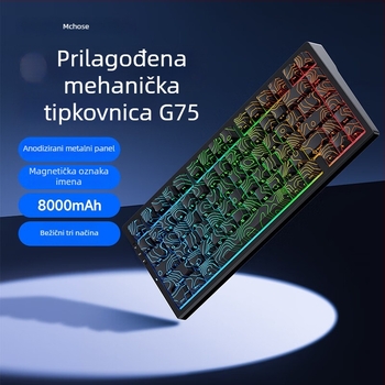 MCHOSE G75 mehanička tipkovnica s gasket-montiranjem, tri načina povezivanja, hot-swappable prekidači, RGB osvjetljenje, 87 tipki