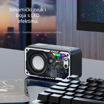 Mech-stil bežični Bluetooth zvučnik, ugrađena baterija, 5W, raspon frekvencija 100 Hz-20 kHz, domet 15 m