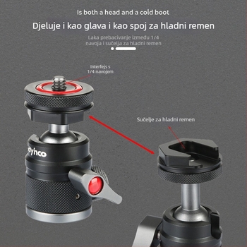 Poyinco PY-087 Tripod/PTZ aluminijska legura nosač za SLR kameru i mobilni telefon, nosivost 2 kg