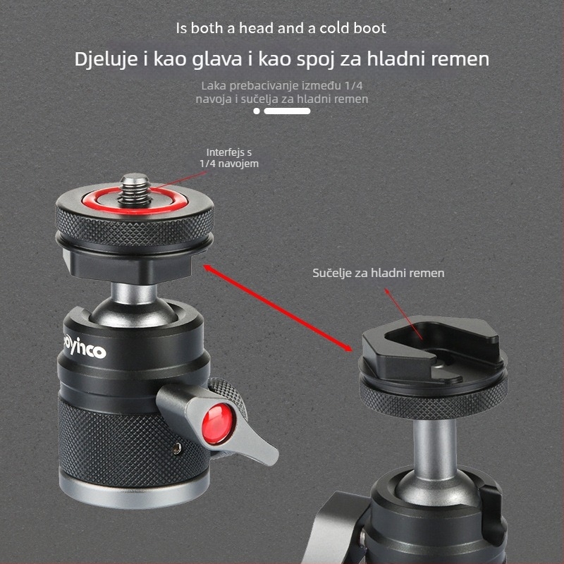 Poyinco PY-087 Tripod/PTZ aluminijska legura nosač za SLR kameru i mobilni telefon, nosivost 2 kg