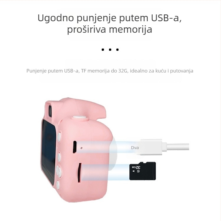Dječja digitalna kamera s dvostrukim objektivom, 2-inčni LCD, više od 40 MP, trajanje baterije preko 5 sati, TF kartica, model X200