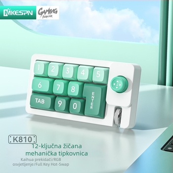 Žičana mehanička gaming tipkovnica s RGB pozadinskim osvjetljenjem, 87 tipki, mehanički prekidači, kabel duljine 1,8 m