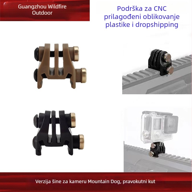 Plastični pravokutni nosač za šinu za GoPro 6–10