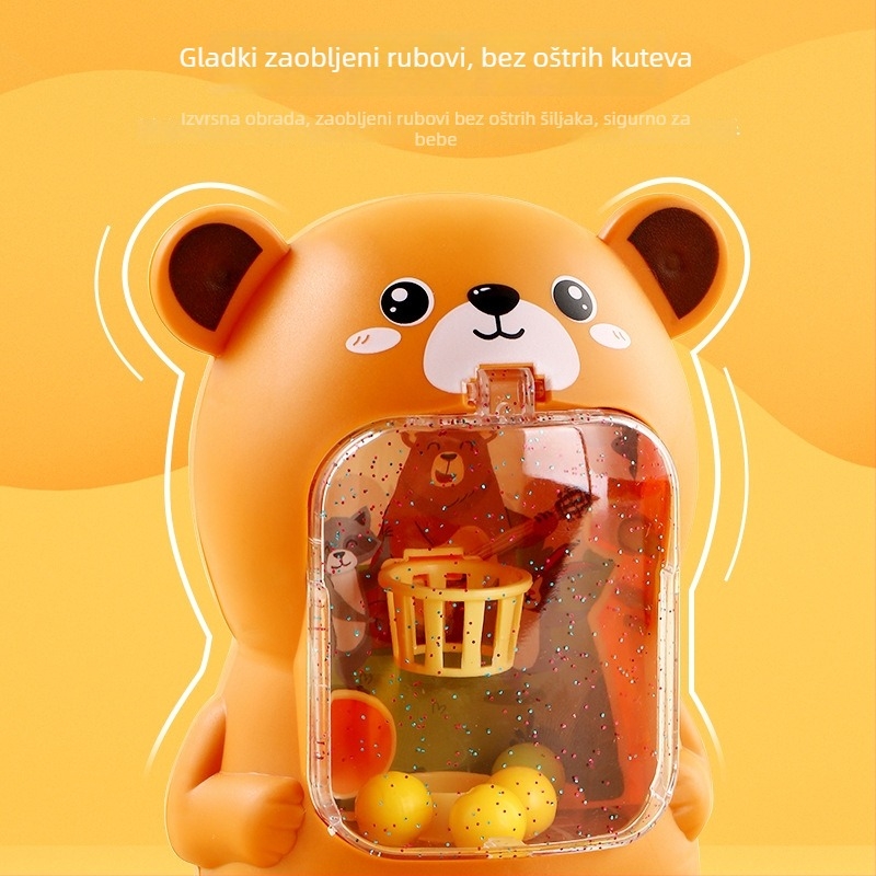 Stolna igra s medvjedićem – plastični ispušni stroj za kuglice, roditeljsko-dijete interakcija, edukativno, za djecu 4–6 godina