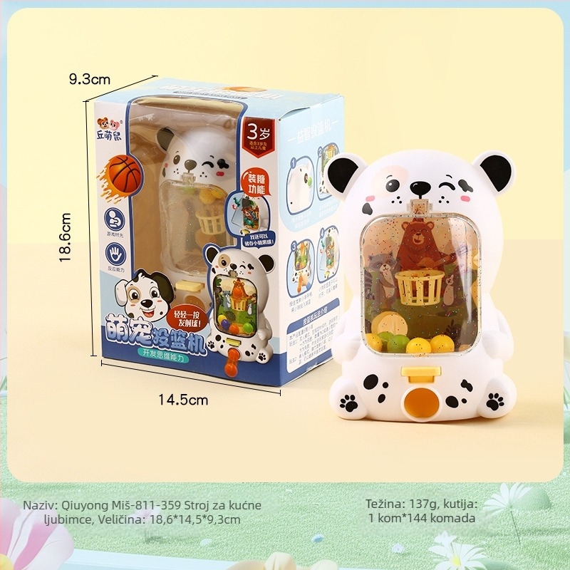 Stolna igra s medvjedićem – plastični ispušni stroj za kuglice, roditeljsko-dijete interakcija, edukativno, za djecu 4–6 godina