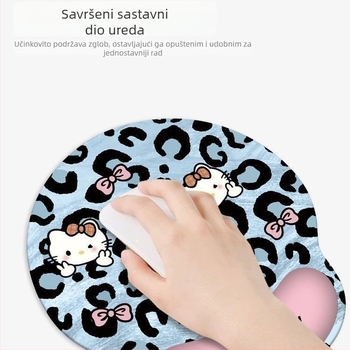 Hello Kitty miševa podloga s podrškom za zglob – gumena mala podloga, jednostrana tiska, stolna podloga