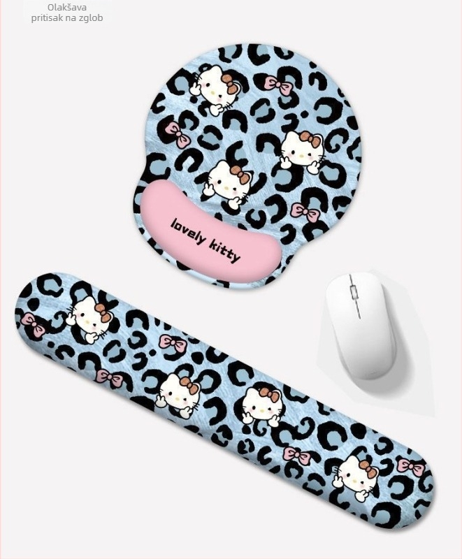 Hello Kitty miševa podloga s podrškom za zglob – gumena mala podloga, jednostrana tiska, stolna podloga