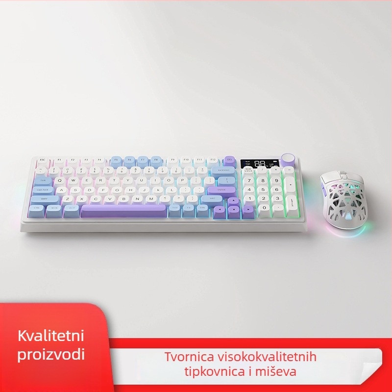 Bežično set tipkovnice i miša s Bluetoothom, rasvjeta, 88–98 tipki, vodootporan