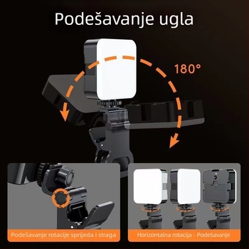 LED svjetlo za dopunu za kameru i telefon – prijenosno ručno, za livestream i fotografiju, tri boje temperature, 10W, 3.7V