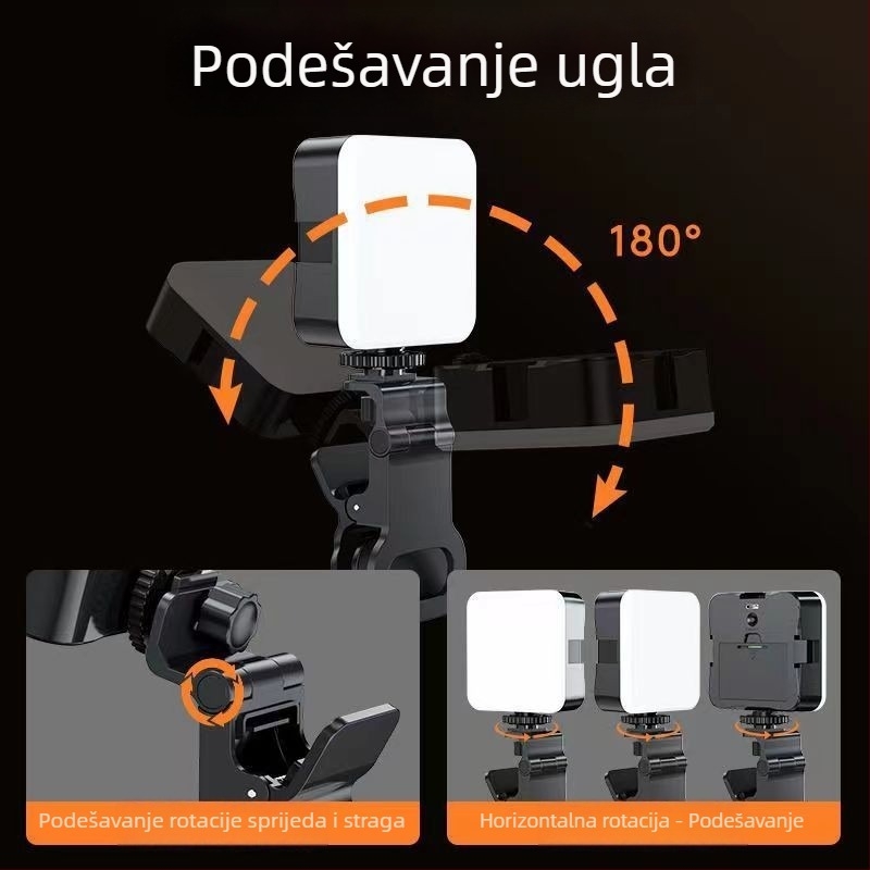 LED svjetlo za dopunu za kameru i telefon – prijenosno ručno, za livestream i fotografiju, tri boje temperature, 10W, 3.7V