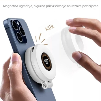 W50 magnetsko dopunsko svjetlo za telefone i tablete – prijenosno ručno, sklopivo, horizontalo-vertikalno snimanje, promjenjiva jačina svjetla, 3.7V / ≤10W