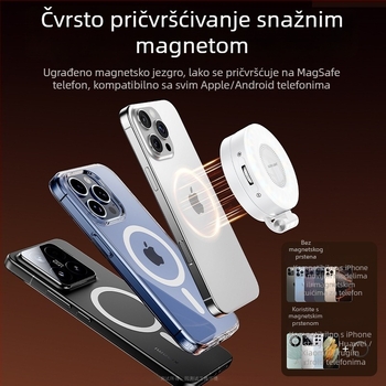 LED svjetlo za telefon — magnetsko ogledalo, džepno svjetlo za selfie, ručno, s tri boje temperature; snaga ispod 10W, 3.7V, model M28