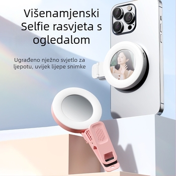 Mirror clip fill light za mobitele i tablete — boja boje temperatura 2500K-9900K, snaga ispod 10W, 5V, model: Mirror clip fill light