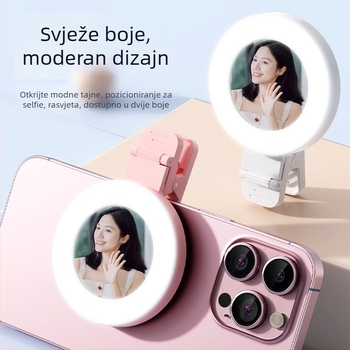 Mirror clip fill light za mobitele i tablete — boja boje temperatura 2500K-9900K, snaga ispod 10W, 5V, model: Mirror clip fill light