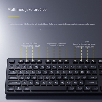 Žičani USB set tipkovnice i miša, 1200dpi, USB sučelja, kabel 1,4 m