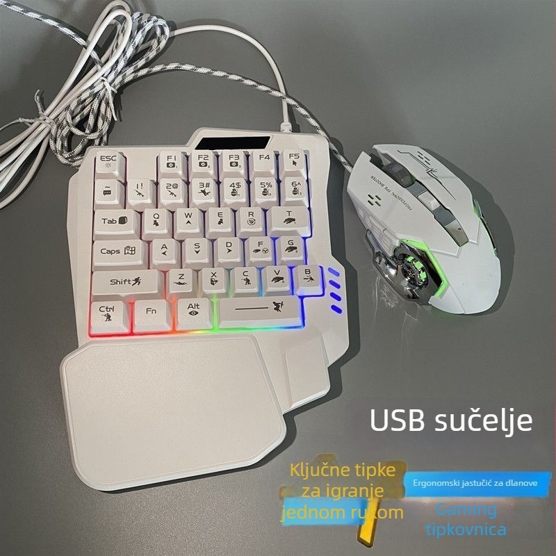 Bežični set tipkovnice i miša s USB sučeljima, s pozadinskim osvjetljenjem, za desktop i notebook gaming.