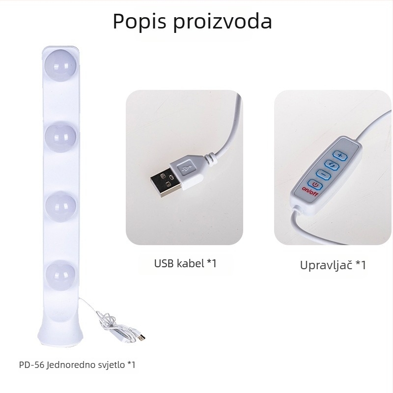 LED rasvjeta za stolno uživo prijenos PD56, 10W, 5V2A, tri boje temperature