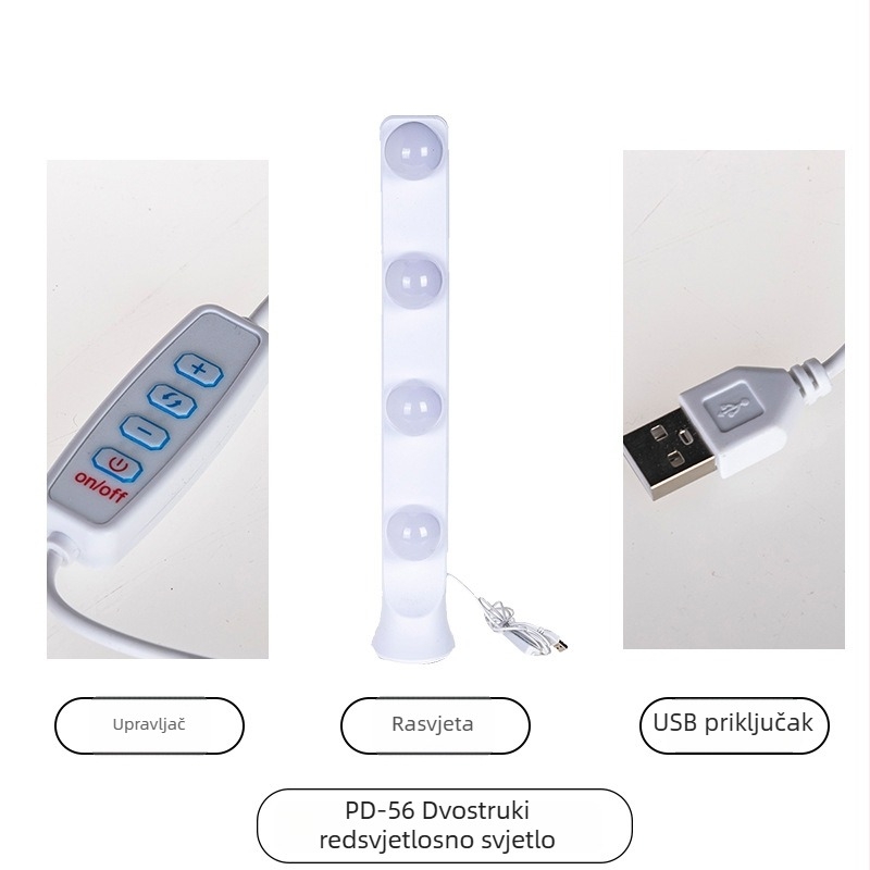 LED rasvjeta za stolno uživo prijenos PD56, 10W, 5V2A, tri boje temperature