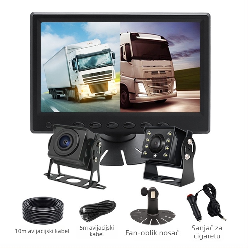 Dvostruka-kanalna automobil kamera s prednjim i stražnjim snimanjem uz zaslon za obrnuto okretanje, 1080p, 12-24V