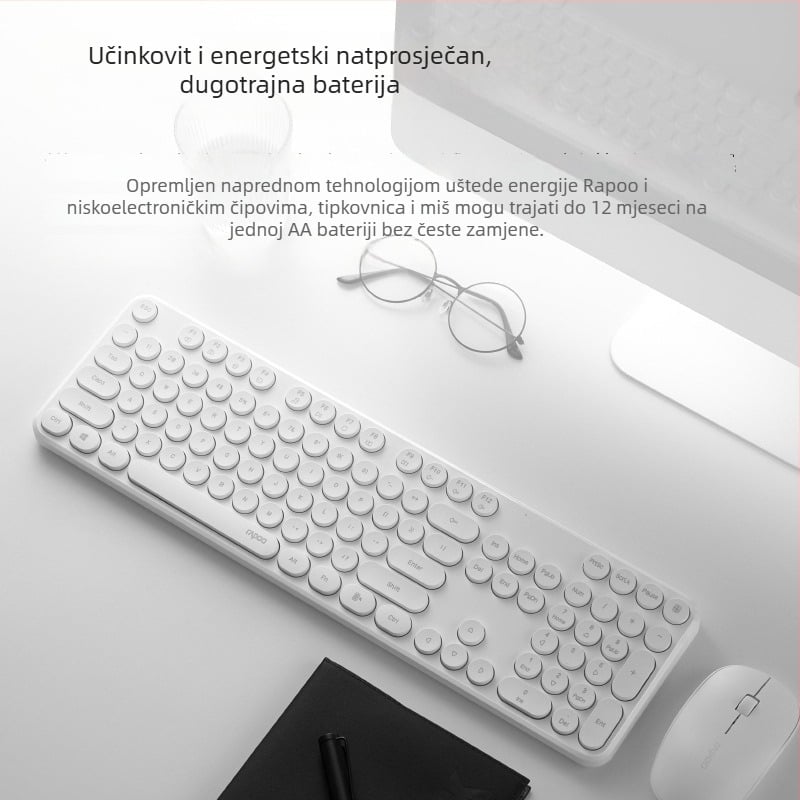 Rapoo Bežični set tipkovnice i miša - 1000dpi optički, bežična veza