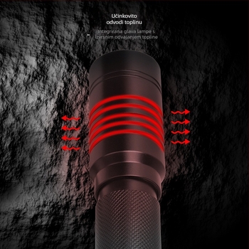 21700 podvodna LED svjetiljka za fotografiju i video, aluminijska legura, LED, 10W, 350+ lumena, vodootporna do 200–500 m, baterija 1×21700 litij, mogućnost privatne oznake, višestruka upotreba, zaštita od preopterećenja