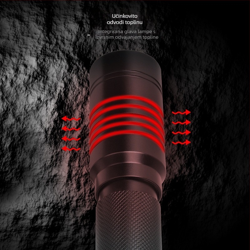 21700 podvodna LED svjetiljka za fotografiju i video, aluminijska legura, LED, 10W, 350+ lumena, vodootporna do 200–500 m, baterija 1×21700 litij, mogućnost privatne oznake, višestruka upotreba, zaštita od preopterećenja