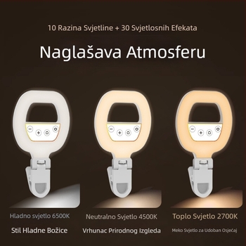 LED svjetlo za telefon – prijenosna ručna svjetiljka za fotografiranje, selfije i prijenos uživo; model W60 RGB; podešiva temperatura boje 2500K–9900K; snaga ispod 10W; 3,7V