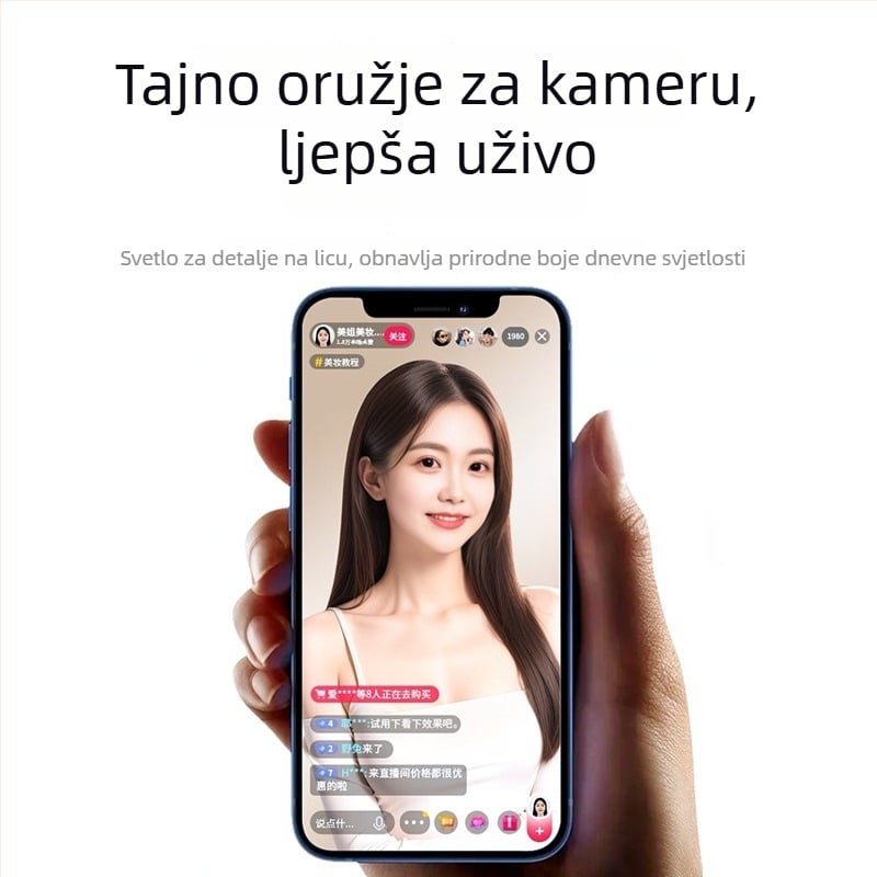 LED svjetlo za nadopunu za live stream, PD62, 5W, 5V, 2500–9900K, stolna upotreba