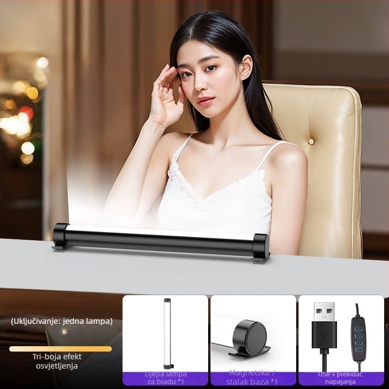LED svjetlo za nadopunu za live stream, PD62, 5W, 5V, 2500–9900K, stolna upotreba