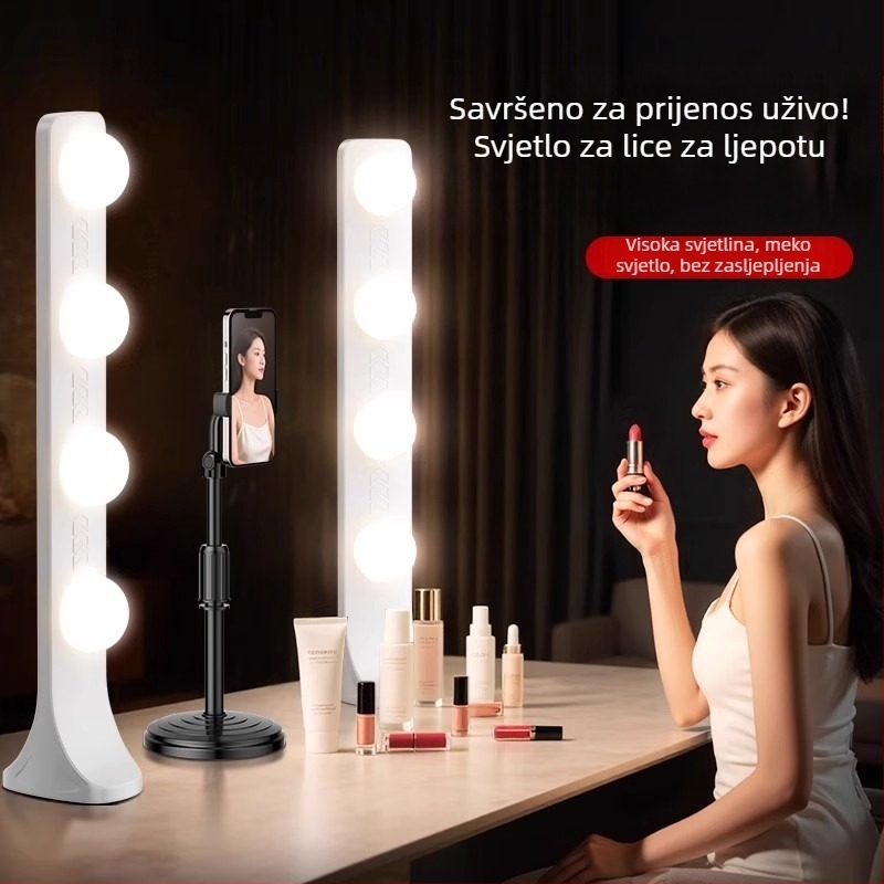 LED rasvjeta za live streaming na stolnom računalu - rasvjeta za šminku s četverorednim panelom, 24W, 110V, tri temperaturne boje