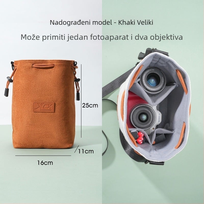 Torba za pohranu fotoaparata Canon R50, Nikon Z30, Fuji X-T50 i Sony ZV-E10 s unutarnjim odjeljkom