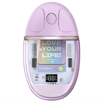 Prozirna bežična optička miška za iPad, Bluetooth + 2.4G, 1000DPI, USB-C, 3 tipke, punjiva