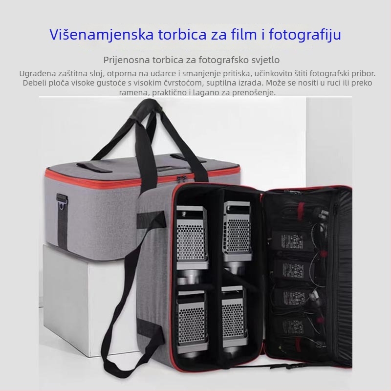 TUBAY platnena torba za pohranu fotografske rasvjetne opreme (jedna/dvije lampe), opće namjene, 2–2,8 kg, unutarnja mreža od poliesterske tkanine