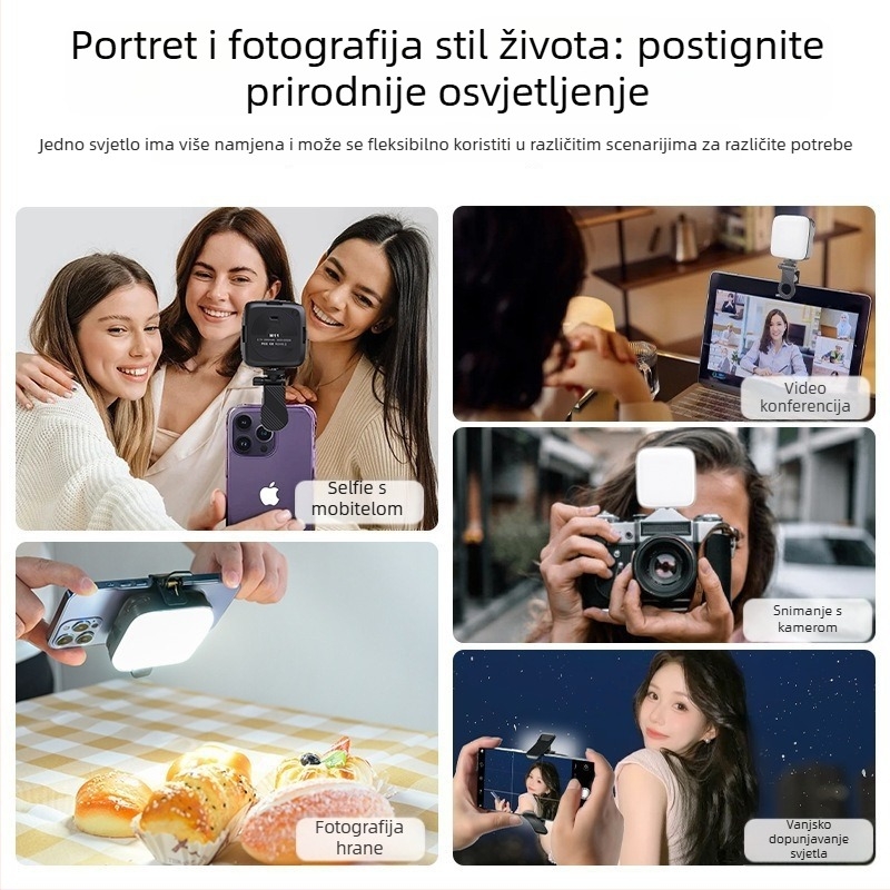 M11 Mini svjetlo za dopunu – Prenosno ručno svjetlo za fotografiranje na mobitelu (Model: M11; Snaga: <10W; Napon: 5V; Način rada: Ručno)
