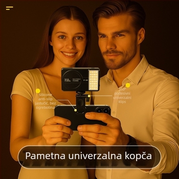 Dvostrana magnetska rasvjeta za mobilno live fotografiranje, prijenosna ručna, tri boje temperature 2500–9900K, snaga ispod 10W