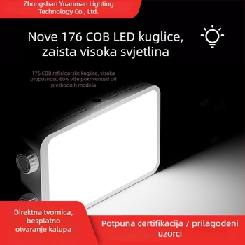 YM-40 fotografija dopunsko svjetlo s dvostrukom temperaturom boje, prijenosno ručno svjetlo u džepu, 10-50W, ugrađena baterija 7,4V