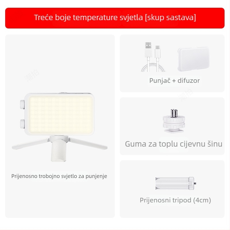 YM-40 fotografija dopunsko svjetlo s dvostrukom temperaturom boje, prijenosno ručno svjetlo u džepu, 10-50W, ugrađena baterija 7,4V