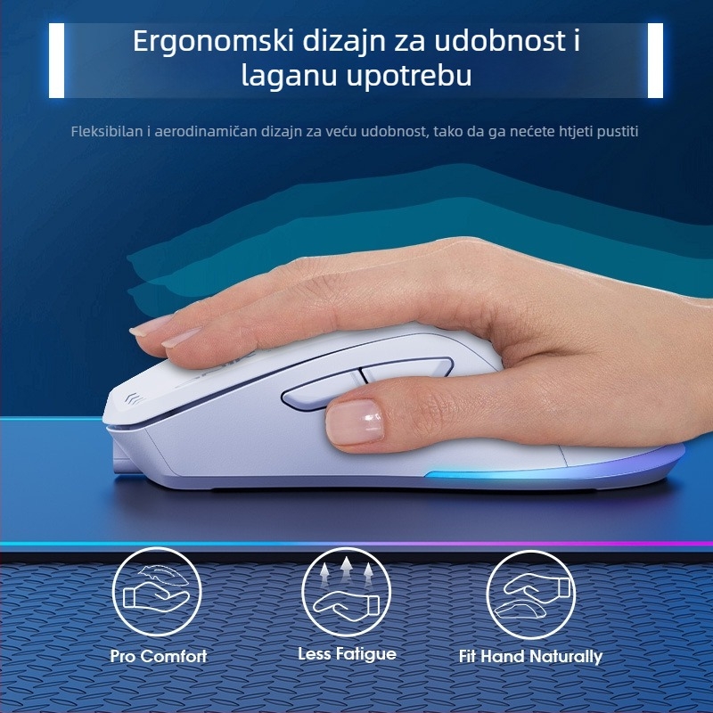 Bežični miš ONIKUMA CW917 (2.4GHz bežično + USB žični priključak, 7 tipki, DPI 5 razina, punjiv, ergonomski dizajn)