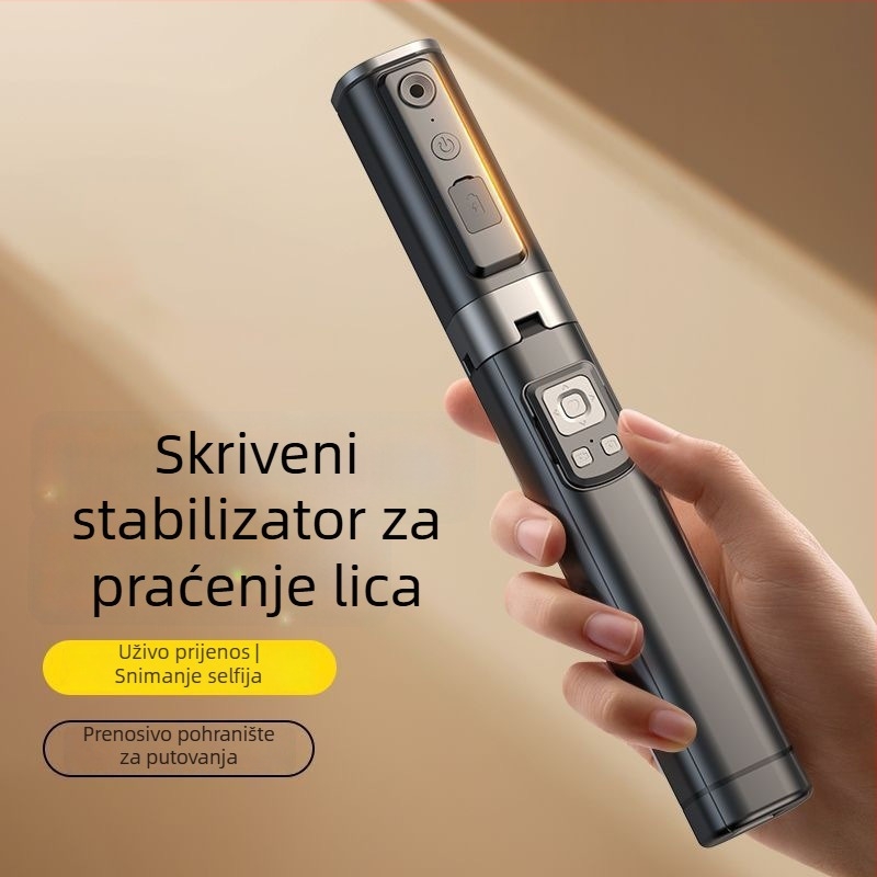 Gimbal selfie štapić s 360° horizontalnom rotacijom i 180° vertikalnim nagibom, prepoznavanje lica i praćenje, Bluetooth upravljanje fotografijama, aluminijska legura