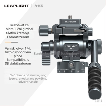LEAPLIGHT aluminijska panoramska hidraulična glava za kamere i pametne telefone, 360° horizontalno, 145° vertikalno, navoj 1/4″