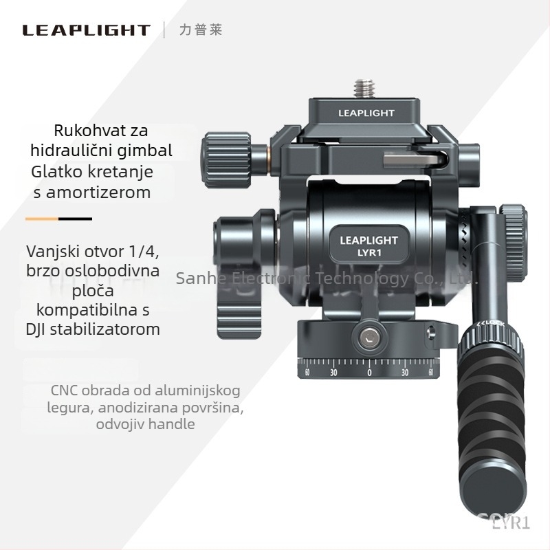 LEAPLIGHT aluminijska panoramska hidraulična glava za kamere i pametne telefone, 360° horizontalno, 145° vertikalno, navoj 1/4″