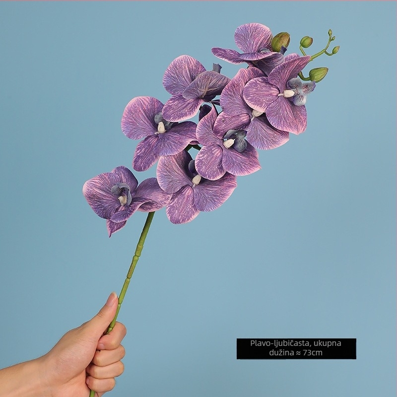 Phalaenopsis svilena orhideja, umjetni cvijet s jednim grančicom; materijal: svila; sorta: Phalaenopsis; izrada: bojana, teksturirana, reljefna, injekcijsko oblikovanje