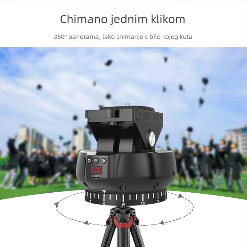 YT1200 Električni gimbal s 360° panoromom i nagibom, daljinsko upravljanje, dvostruka osovina stabilizatora za pametne telefone i kamere, 9 brzina